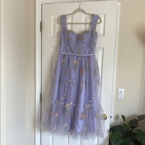 Elegant Embroidered Garden Party Dress